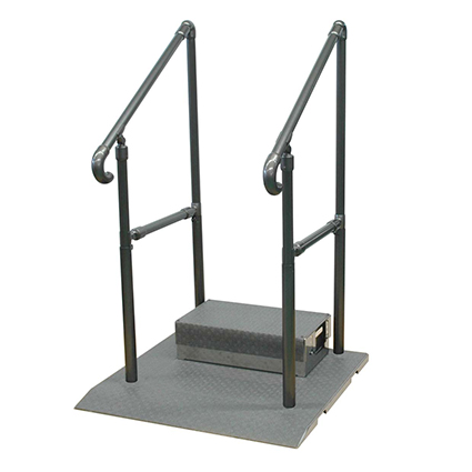 用具詳細 矢崎化工 手すり付ステップ台 ユニットタイプ 2段 ブラウン