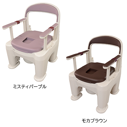 ポータブルトイレ〈座楽〉ラフィーネ長穴あたたか便座（前後傾斜脚付き）
